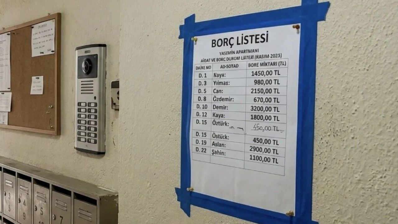 Apartman ve sitelere borçlu listesi asılması artık yasak!