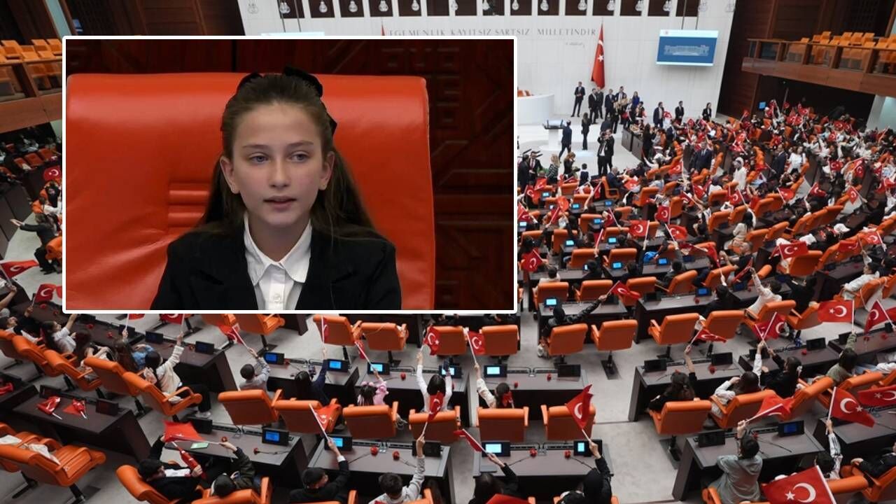 TBMM'de 23 Nisan oturumu! Koltuğu devralan kızdan duygulandıran sözler