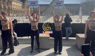 Paris’te şok eylem: Louvre önünde çıplak protesto I VİDEO