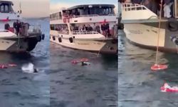 İstanbul'da bir kadın feribottan düştü! O anlar kamerada