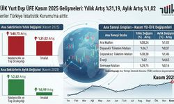 Yurt Dışı ÜFE kasımda yükseldi: Aylık yüzde 1,02, yıllık yüzde 31,19 artış