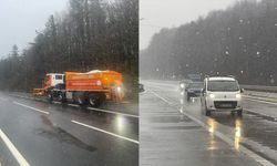 Bolu Dağı'nda kar kendini göstermeye başladı: Sürücülere uyarı