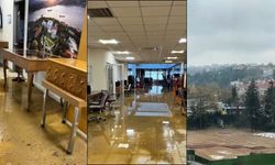 Boğaziçi Üniversitesi'nde su baskını! O anlar kamerada