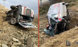 Ambulans devrildi: Sağlık çalışanları yaralandı