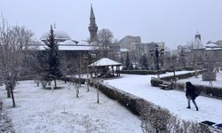 Erzurum’da kar yağışı kent merkezini beyaza bürüdü