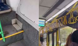 İstanbul’da otobüse yağmur yağdı! Yolcu şemsiye açarak seyahat etti