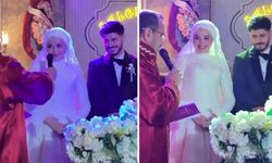 Soyadının değiştiğini fark eden gelinin şaşkınlığı kamerada