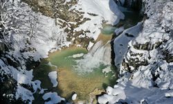 Giresun'da masalsı kış: Mavigöl beyaza büründü