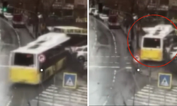 Esenler'de facia teğet geçti: İETT otobüsü otoparka daldı