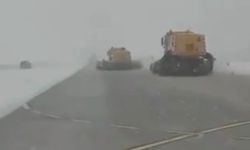 Gaziantep'te kar yağışının ardından havalimanı uçuşlara kapatıldı