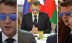 Macron kriz masasını güneş gözlüğüyle yönetti!