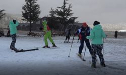 Isparta'da suni karla kayak sefası sürdüler: Fiyatlar oldukça normal