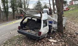 Karabük'te otomobil ağaca çarptı: 1 ölü, 2 yaralı