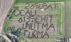 Kırklareli’nde çiftçiden tarlasına Hocalı anması