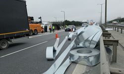 İstanbul-Edirne yolunda korkutan kaza! Rulo saclar savruldu