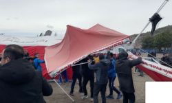 Salda Gölü'nde düzenlenen duatlon yarışına rüzgar damga vurdu!