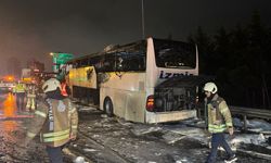 Faciadan dönüldü! TEM'de yolcu otobüsü küle döndü