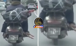 İstanbul’da pes dedirten görüntüler! Ayağının altında et taşıdı I VİDEO