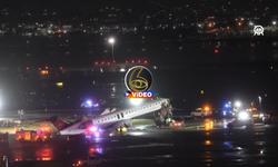 SON DAKİKA: ABD'de uçak kazası! İniş yapan uçak yerdeki araçla çarpıştı... I VİDEO