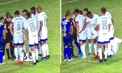 Sahada ilginç taktik: Kart görmemek için yer değiştirdi