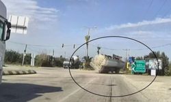 Hatay'da yakıt yüklü tanker portakal bahçesine uçtu