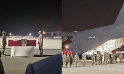 Katar'da şehit düşen 3 Türk personelimizin naaşı yurda getirildi