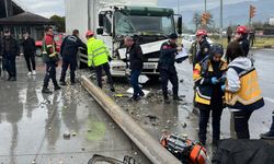 Kuzey Marmara Otoyolu'nda korkutan kamyon yangını