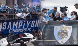 Erzurumspor'un şampiyonluk coşkusu sokaklara taştı!