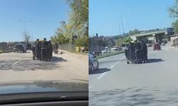 Bursa'da akılalmaz anlar: Gençlerin tehlikeli yolculuğu kamerada