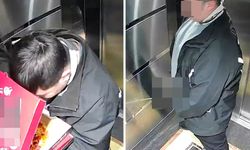 Önce pizzayı yedi, sonra asansöre tuvaletini yaptı