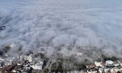 Samsun'un üzerini sis denizi örttü