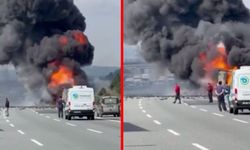 Kuzey Marmara Otoyolu'nda TIR yangını!