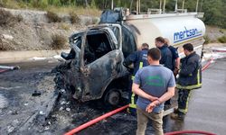 Antalya'da akaryakıt yüklü tankerde çıkan yangın söndürüldü