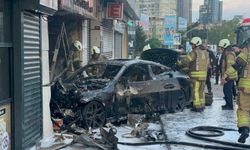 Şişli'de dehşet anları: Lüks araç dükkana daldı, ortalık alev aldı