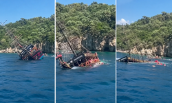 Saniye saniye böyle battı: Marmaris’teki gezi teknesinin tahliye anları ortaya çıktı