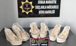 Tokat'ta topuklu ayakkabıların tabanlarından uyuşturucu çıktı