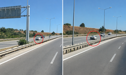 Bu sürücü çıldırmış: Kilometrelerce böyle gitti!