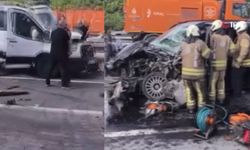 İstanbul Havalimanı yolunda minibüsle kamyonet çarpıştı! Ekipler sevk edildi