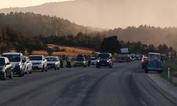 Vezirhan-Gölpazarı karayolu orman yangını nedeniyle trafiğe kapatıldı