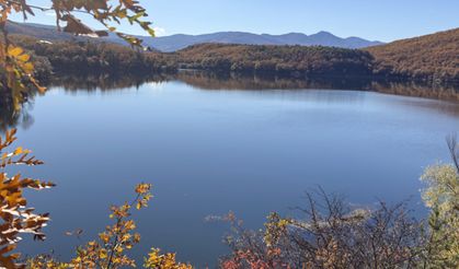 Çam ormanlarının arasında 'beyaz' rüya: Buz tutan Kurt gölü havadan görüntülendi