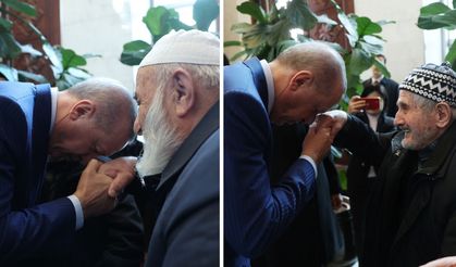 Cumhurbaşkanı Erdoğan'a samimi ziyaret! Renkli kareler...