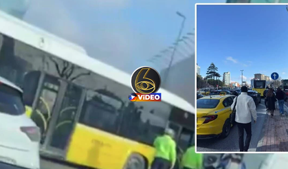 Levent’te ulaşım durdu! Arızalı otobüs trafiği felç etti I VİDEO
