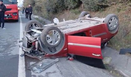 Orman Bölge Müdürlüğü görevlilerini taşıyan araç takla attı