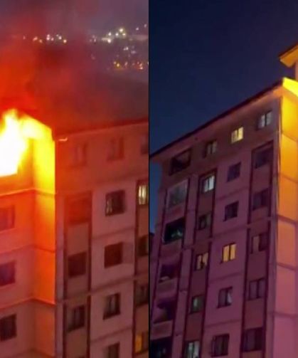 Yangında evdeki tüp patladı: Çok sayıda kişi binada mahsur kaldı