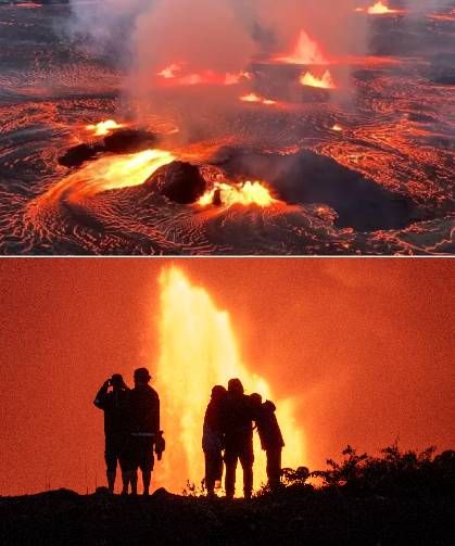Hawaii'de korkutan görüntü: Lavlar tam 300 metreye fışkırdı