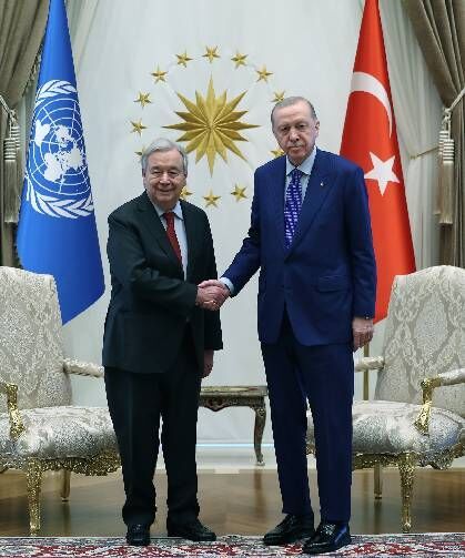Cumhurbaşkanı Erdoğan, BM Genel Sekreteri Guterres'i kabul etti