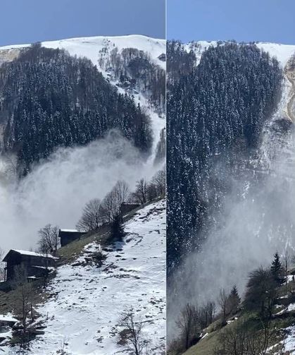 Trabzon’daki çığ anı cep telefonu kamerasına yansıdı