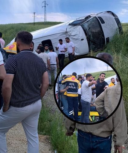 Diyarbakır’da feci kaza: Minibüs takla attı, 15 kişi yaralı!