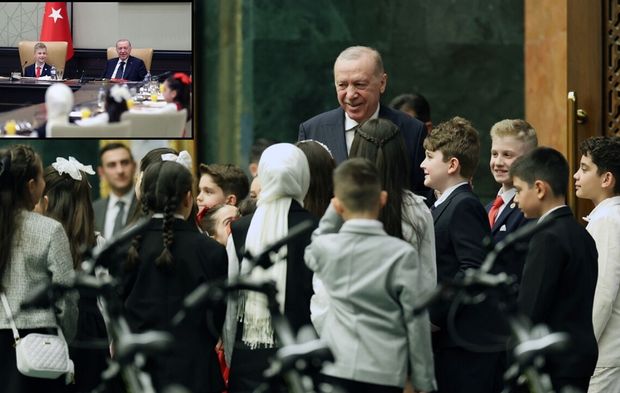 23 Nisan'da Külliye'de renkli görüntüler: Cumhurbaşkanı Erdoğan çocuklarla bir arada