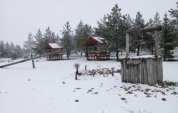 Çorum'un yüksek kesimlerinde beyaz masal